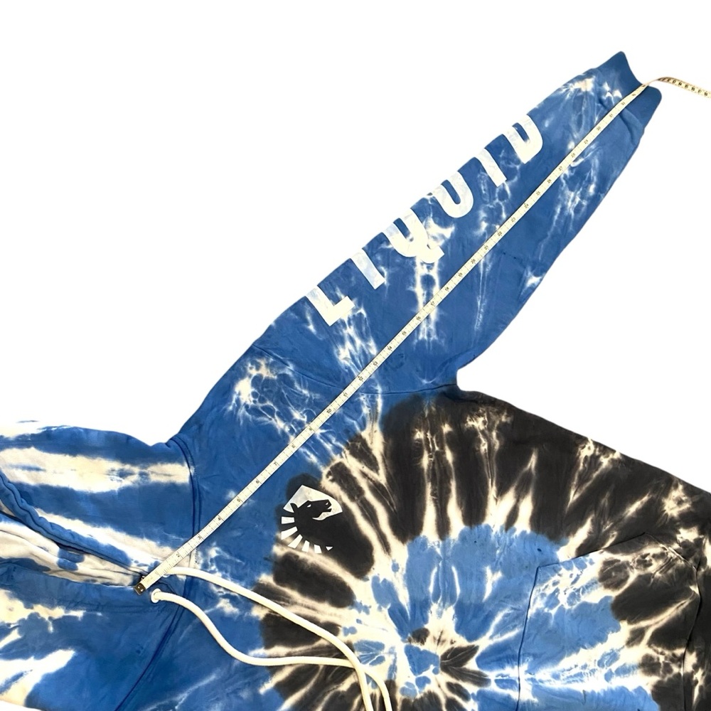 Team Liquid Heritage Spiral Tie Dye Pullover Hoodie Men's Blue Black Medium - Picture 11 of 13